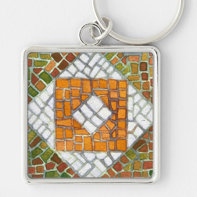 AUTUMN MOSAIC Premium Square Keychain (Front)