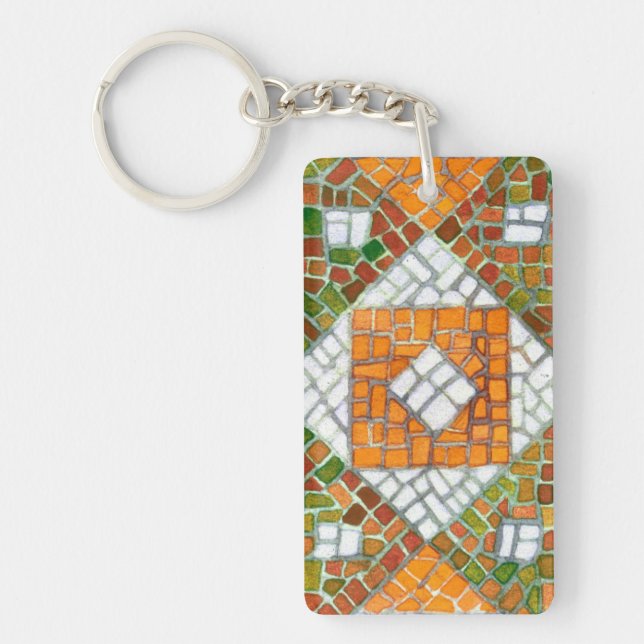 AUTUMN MOSAIC Rectangle Acrylic Keychain (Front)