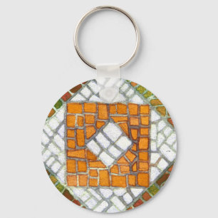 AUTUMN MOSAIC Round Aluminium Keychain