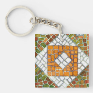 Autumn Mosaic Square Acrylic Keychain