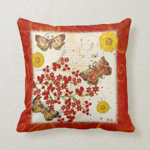 Autumn Moth Musings 3D Jewelled Cushion
