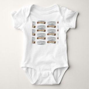 Autumn Mountain Lake Landscape Peaceful Watercolor Baby Bodysuit