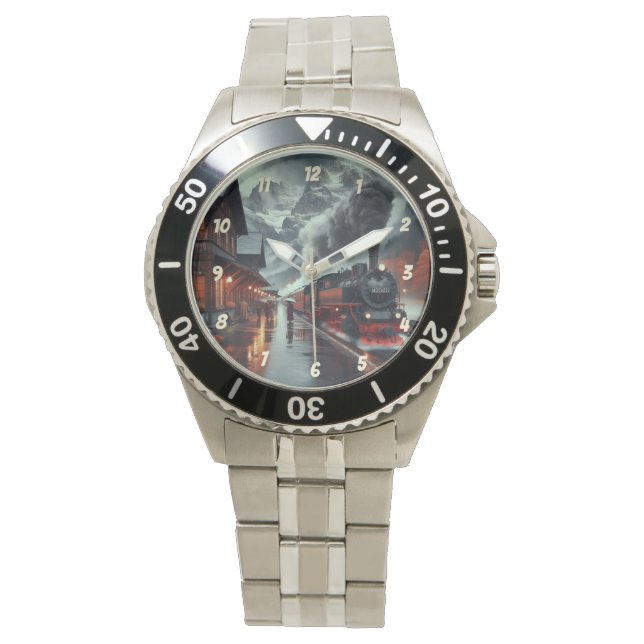 Autumn Mountain Train Journey Watch (Front)