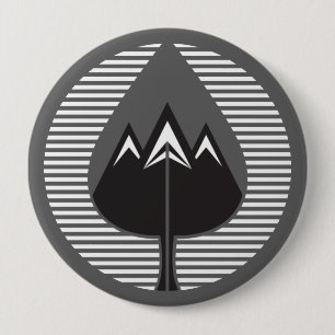 autumn mountains 10 cm round badge