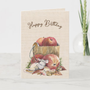 Autumn Mouse Birthday Humour Card