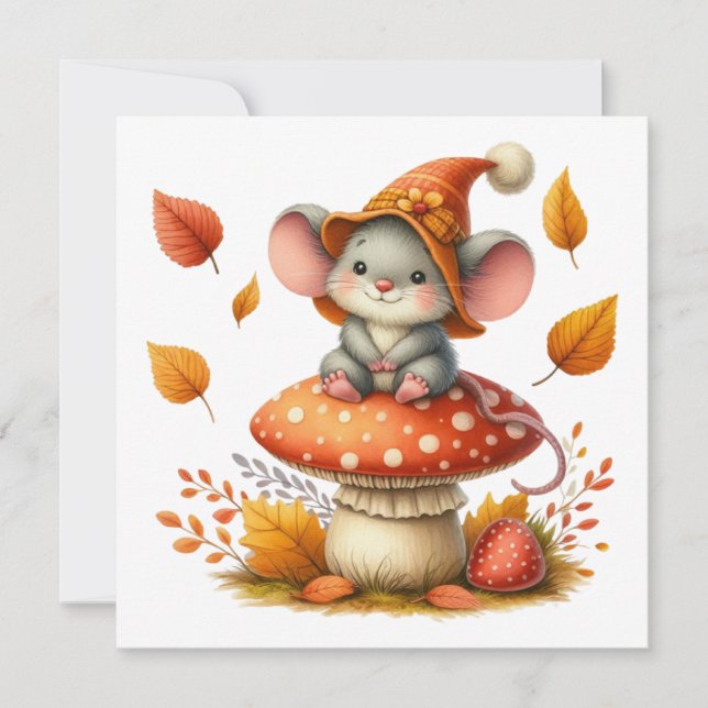 Autumn Mouse Greeting Card (Front)