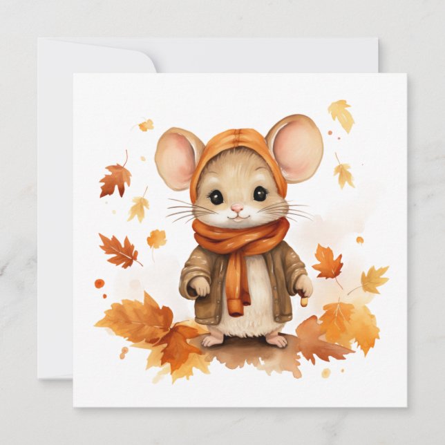 Autumn Mouse Greeting Card (Front)