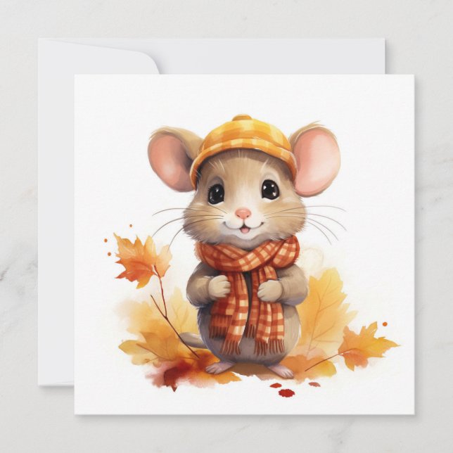 Autumn Mouse Greeting Card (Front)