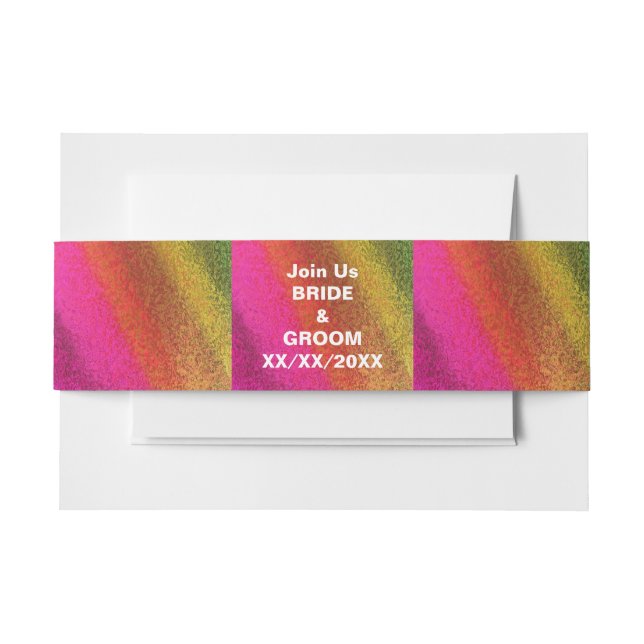 Autumn Multi-Shades of Colour Invitation Bands Belly Band (Front Example)