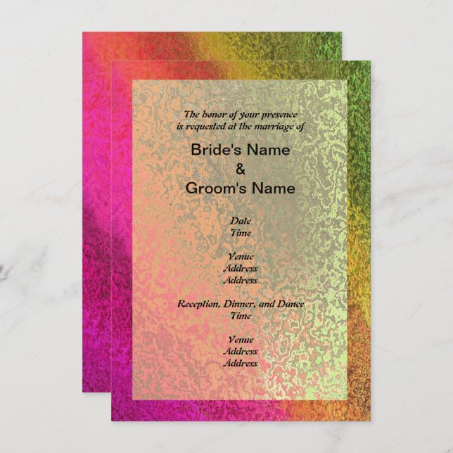 Autumn Multi-Shades of Colour Wedding Invitation (Front/Back)