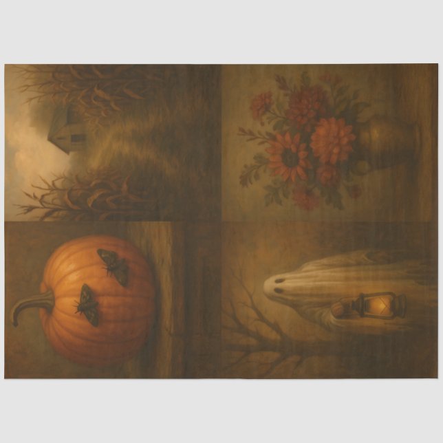 Autumn Murmurs – Fall Halloween Decoupage Paper (Front)
