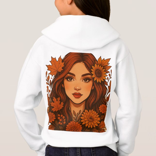 Autumn Muse – Woman with Fall Flowers (Back)