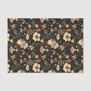 Autumn Mushroom and Flowers Fall Decoupage Tissue Paper