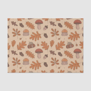 Autumn Mushroom & Leaves Tissue Paper