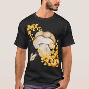 Autumn mushroom, snail and yellow branches throw p T-Shirt