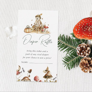 Autumn Mushroom   Woodland Forest  Diaper Raffle Enclosure Card