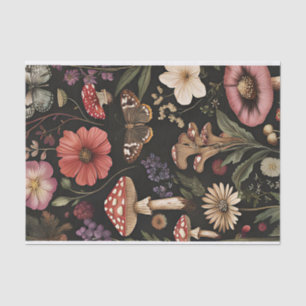 Autumn Mushrooms and Flowers Fall Decoupage Tissue Paper