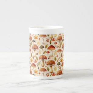Autumn Mushrooms Bone China Mug