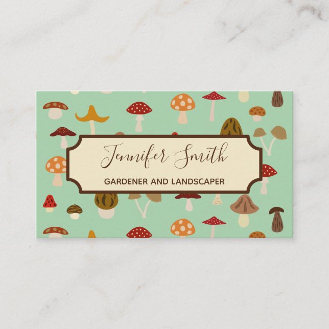 Autumn Mushrooms Business Card (Front)