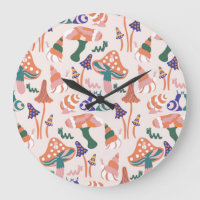 Autumn mushrooms, colourful seamless design.