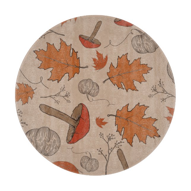 Autumn Mushrooms  Cutting Board (Front)