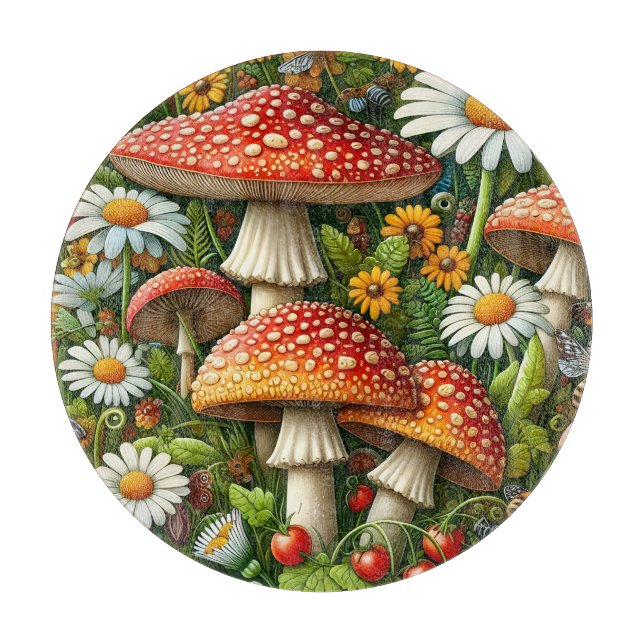 Autumn Mushrooms Cutting Board (Front)