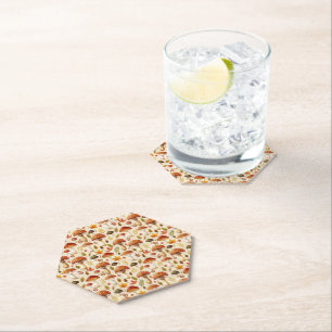 Autumn Mushrooms Paper Coaster