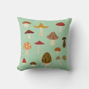 Autumn Mushrooms Pillow