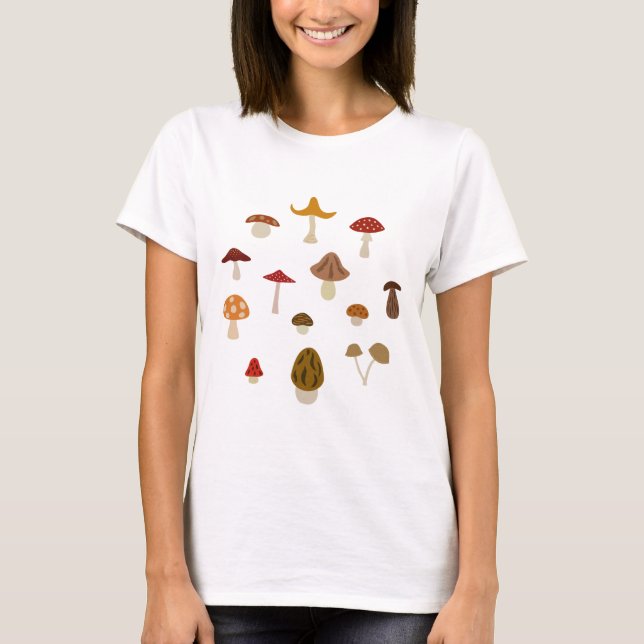 Autumn Mushrooms T-Shirt (Light) (Front)