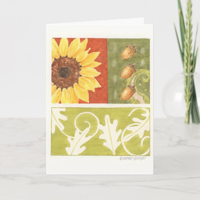 Autumn Nature Collage Blank Greeting Card (Front)