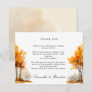 Autumn Nature Fall Landscape wedding Thank You Card