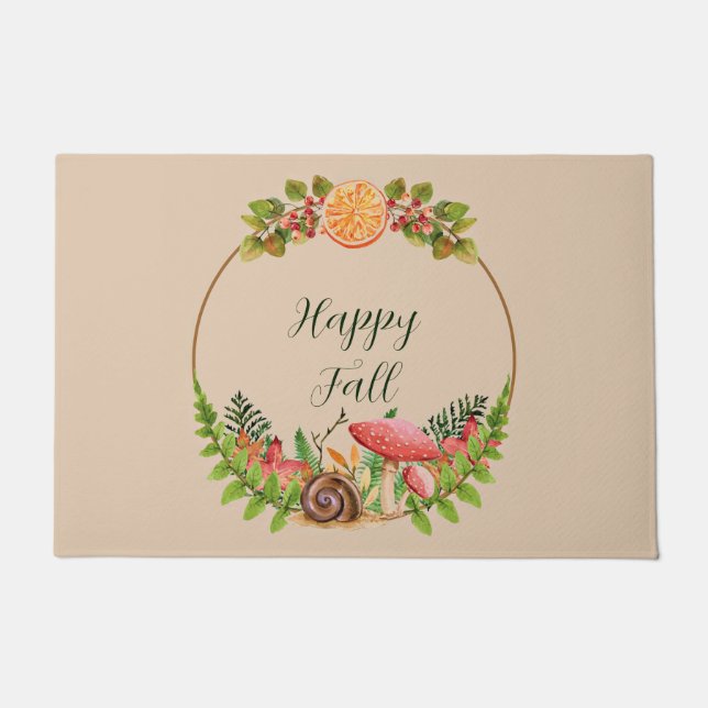 Autumn nature with customisable text  doormat (Front)