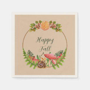 Autumn nature with customisable text napkin