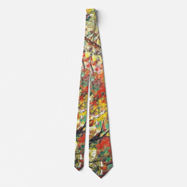 Autumn Neck Tie Abstract Painting (Back)