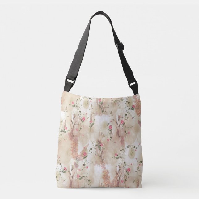 Autumn Neutral-toned Elegant Botanic crossbody bag (Front)