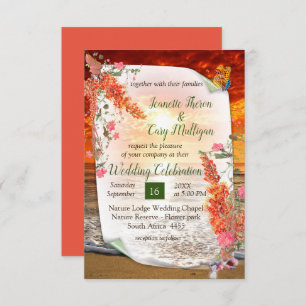Autumn Neutral-toned Elegant Botanical theme RSVP Card