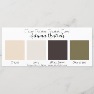 Autumn Neutrals Colour Palette Swatch Card