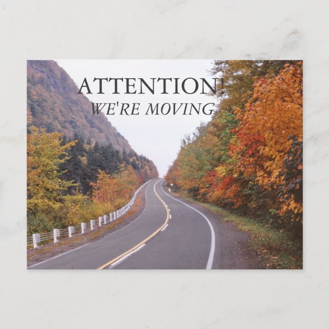 Autumn New Hampshire Moving Announcement Postcard (Front)