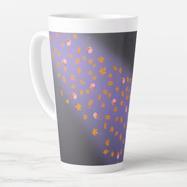 Autumn Night Sky & Roses Night Sky  Latte Mug (Left Angle)