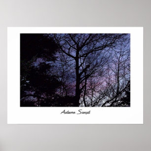 Autumn Night Sunset Poster