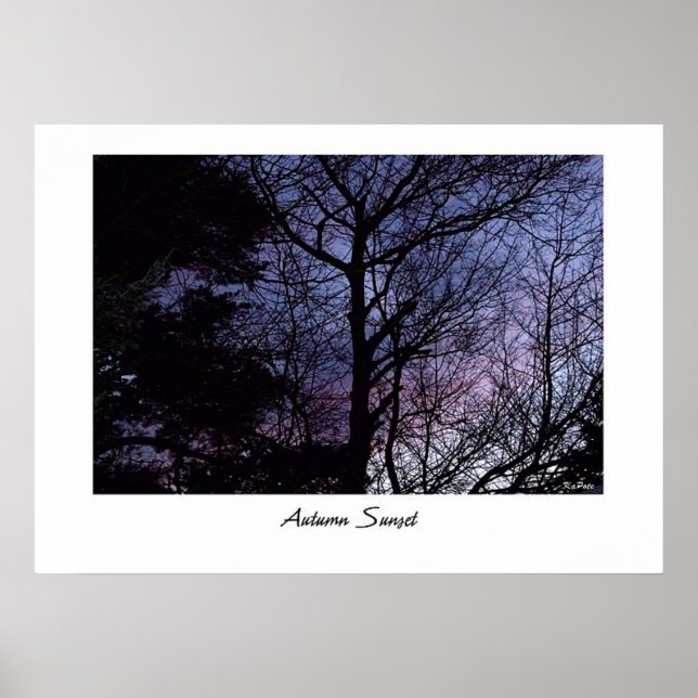 Autumn Night Sunset Poster (Front)