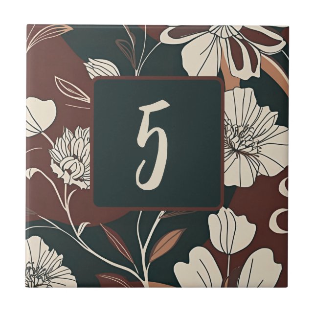 Autumn Noir Blossoms  Ceramic Tile (Front)