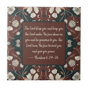 Autumn Noir Blossoms Customisable Blessing Ceramic Tile