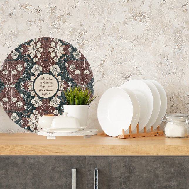 Autumn Noir Blossoms Customisable Round  Cutting Board (Creator Uploaded)