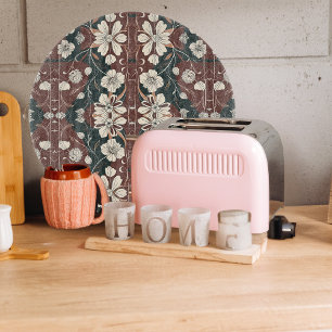 Autumn Noir Blossoms Round  Cutting Board