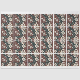 Autumn Noir Blossoms Tiled Decoupage Tissue Paper