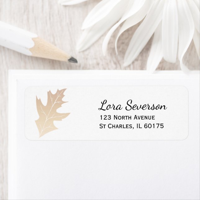 Autumn Oak Leaf Return Address Label (Insitu)