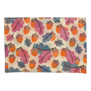 Autumn Oak: Leaves and Acorns Pattern Pillowcase