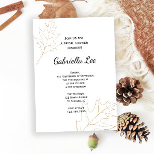 Autumn Oak Leaves Bridal Shower Invitation