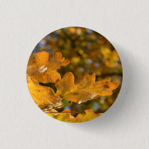 Autumn Oak Leaves Button / Badge
